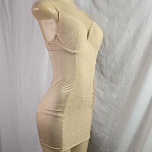 Elegant Lace Bodycon Slip Dress With LaSenza Panty